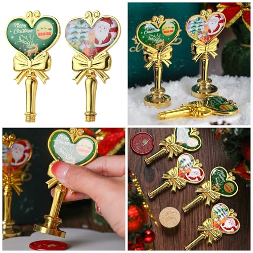 Mango de metal reemplazable para sellos de lacre navideños duraderos 3