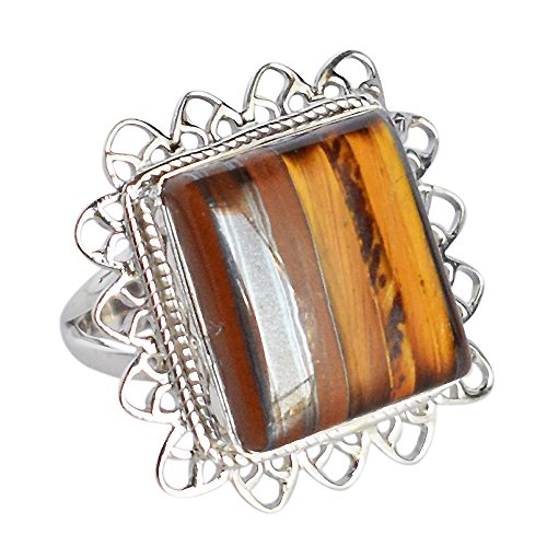 Bague œil de tigre argent 925, le cadeau d'anniversaire idéal