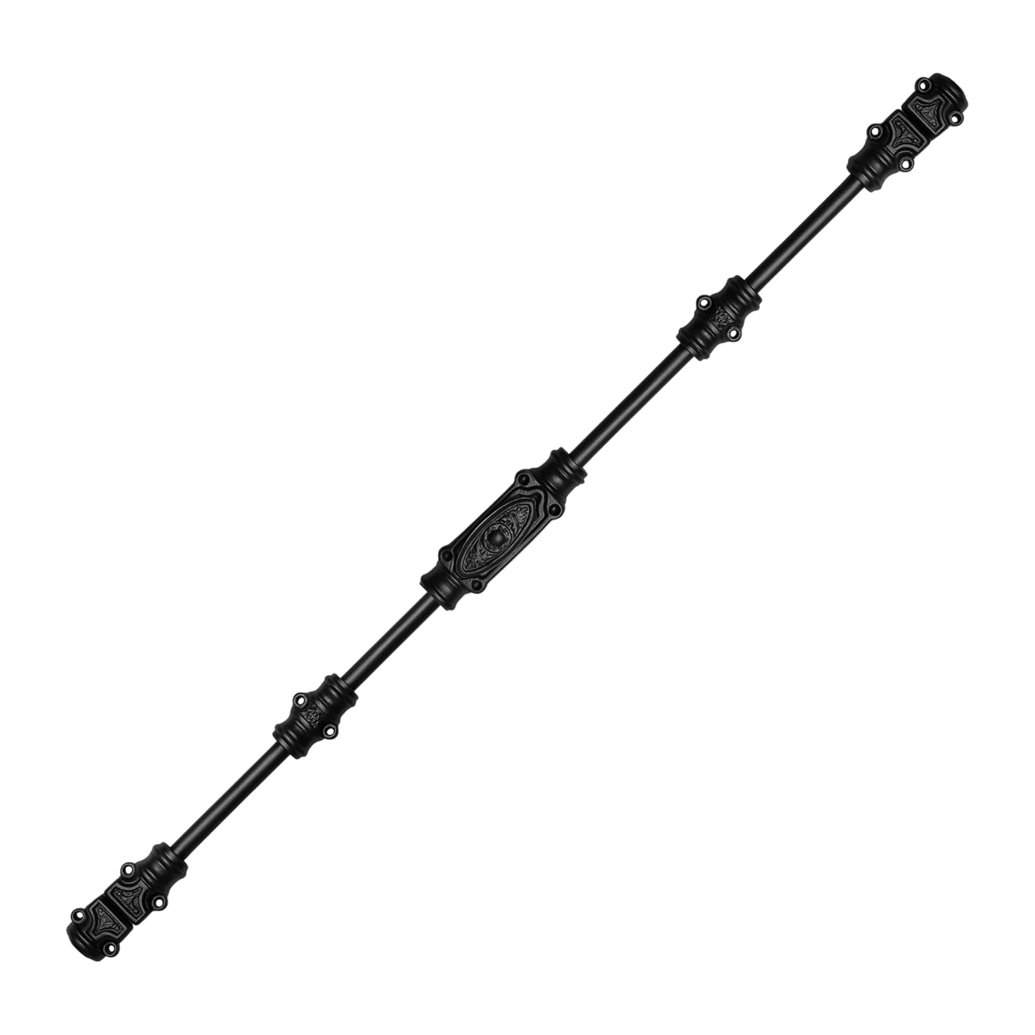 Iron Door Cremone Bolt - 6 ft Durable Solid Iron Build, Rust Resistant, Easy Installation, Vintage Style for Tall Windows, Perfect for Any Decor (Black Powder Coated, 6 ft.)