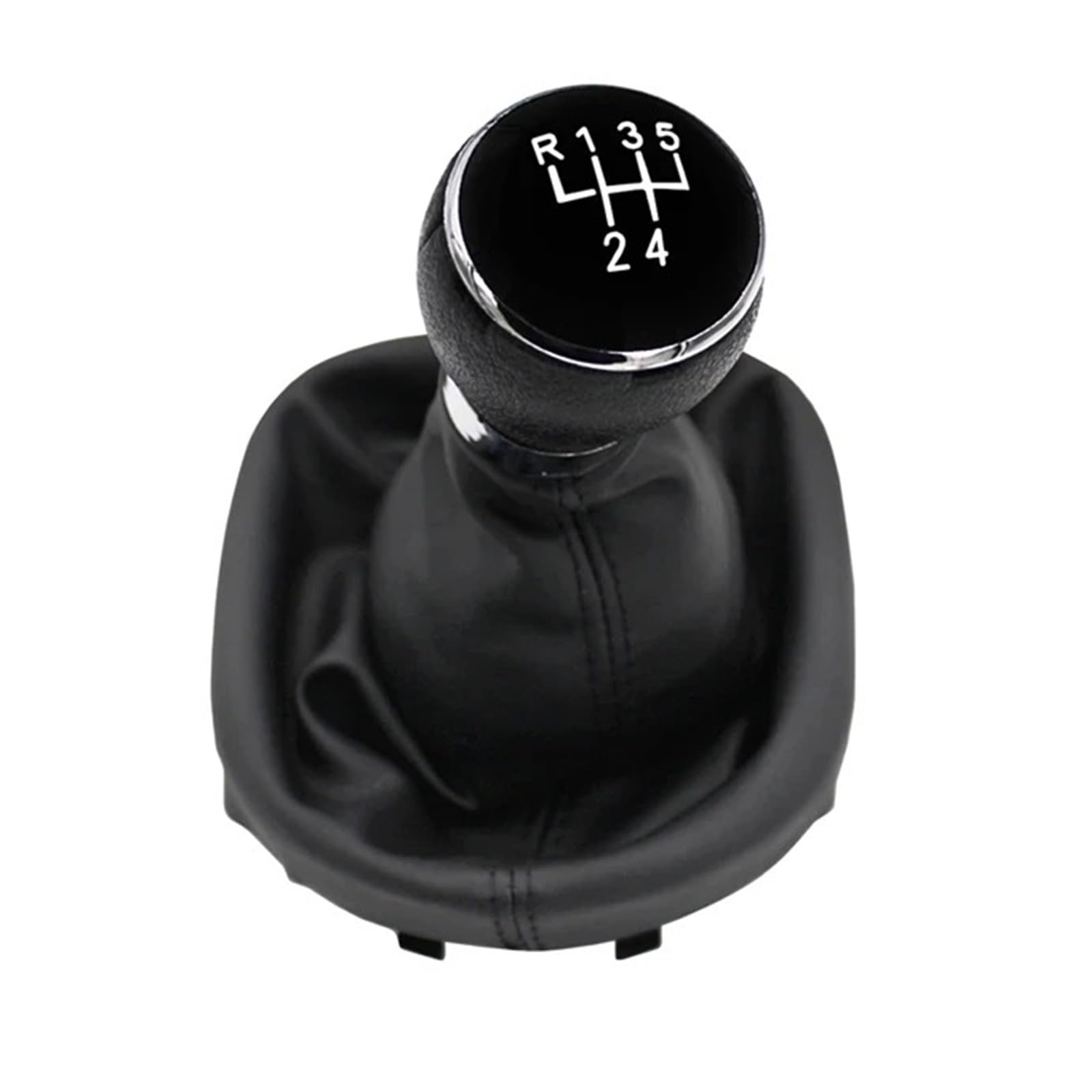 BWSDMZJQRT Car Gear Shifter Knob for VW Caddy MK2 2004-2009 Leather Car Gear Gaiter Boot Parts 5 6 Speed Gear Shift Knob Gaiter Boot(5 Speed)