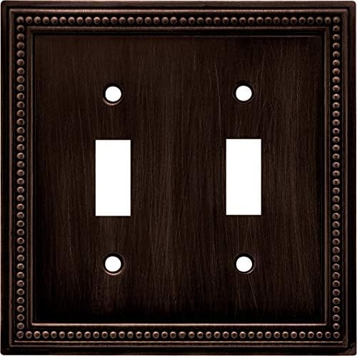Brainerd 64409 Beaded Double Toggle Switch Wall Plate / Switch Plate / Cover, Venetian Bronze