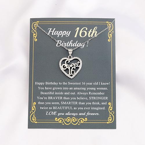 FUSTMW Sweet 16 Gift Necklace 16th birthday gifts Sweet Sixteen Jewelry Gifts 16 Year Old Girl birthday gift4