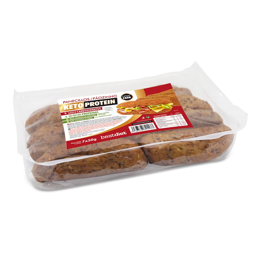 Pan Proteico 7x50g – Pack de 3 – Panecillos Bajo en Hidratos con Proteínas – Apto para Dieta Keto & Low Carb – Pan Keto Listo para Consumir – Ideal para Desayuno y Día a Día – BestDiet