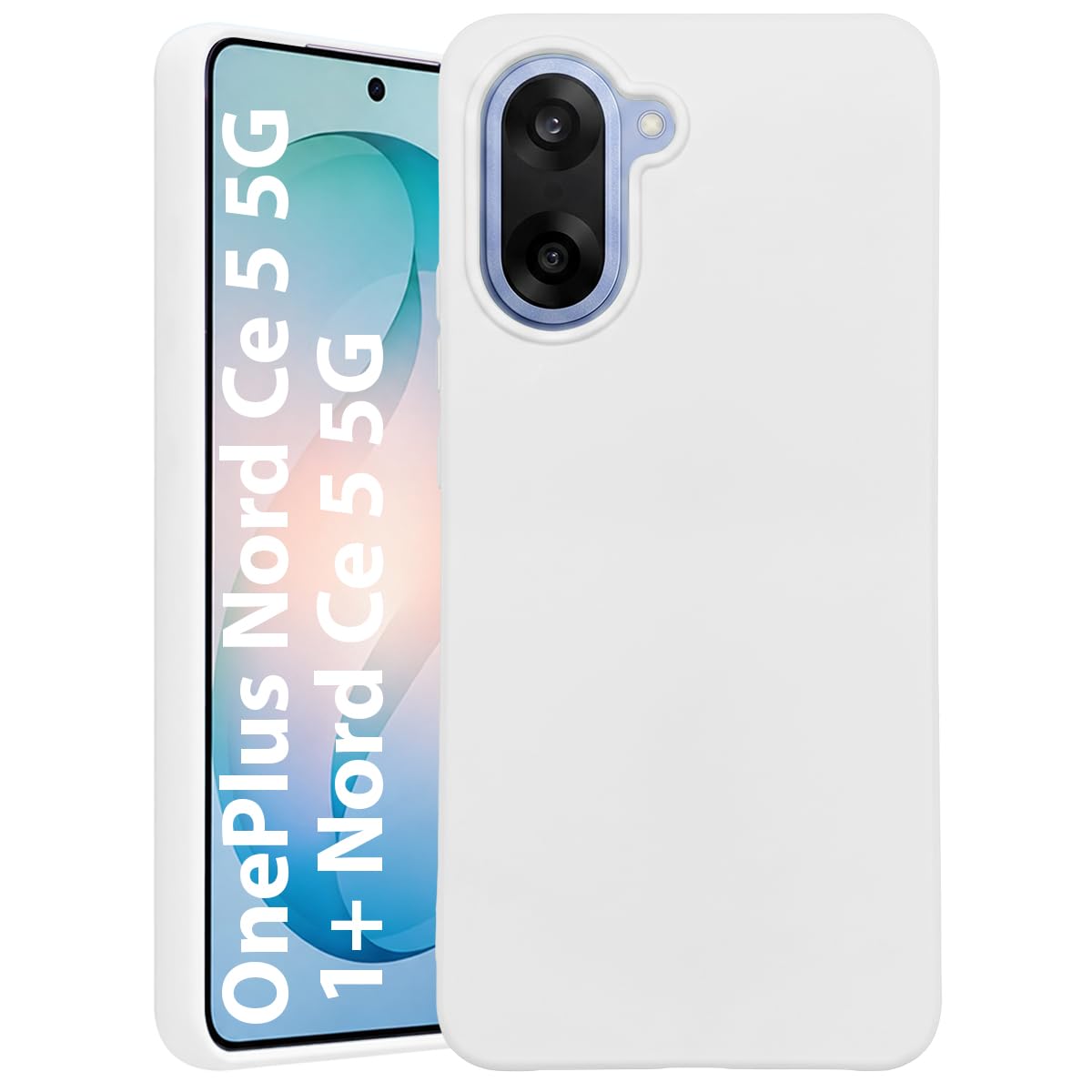 LIRAMARK Liquid Silicone Soft Back Cover Case for OnePlus Nord CE 5 5G| Soft Micro-Fibre Lining Inside | Camera Protection Bump (White)-image-18