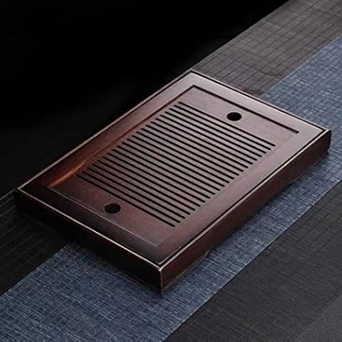 14 Inch Chinese Gongfu Bamboo Tea Tray Table Box with Water Storage for Kungfu Tea Set Cover