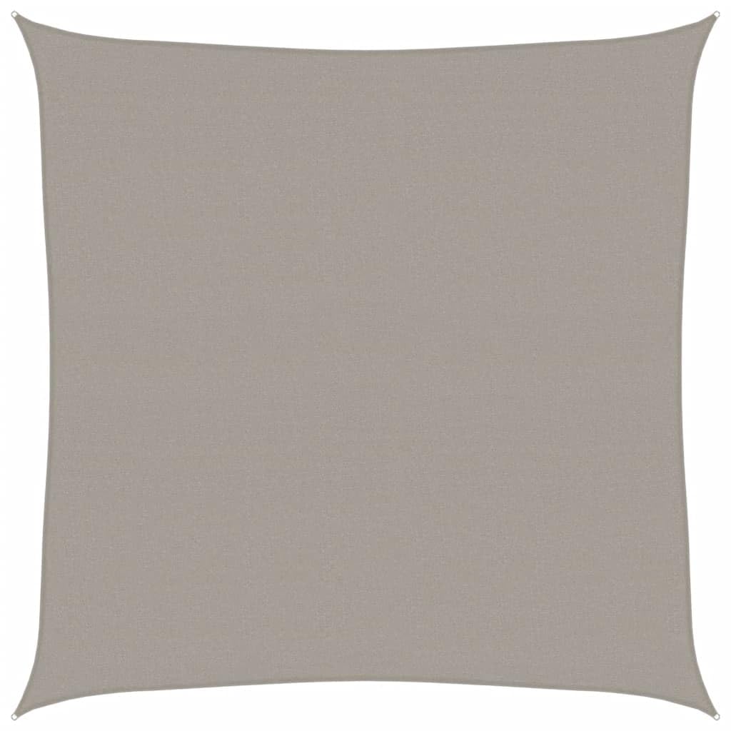Kwadratowy żagiel przeciwsłoneczny 5x5 m, HDPE 160 g/m² jasnoszary, plandeka solarna z mocowaniami ze stali nierdzewnej i linami, idealna do ogrodu, patio, basenu i na podwórko.