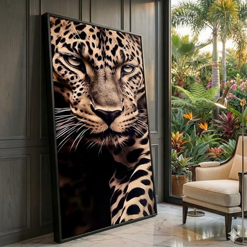 Portrait de félin de la jungle sur toile pour décorer un grand mur