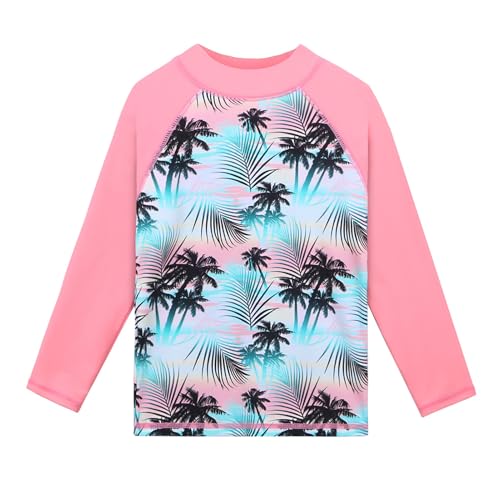 Image of TFJH E Girls Swimsuit UPF 50+ UV Two Piece Long Sleeve Swimwear Rash Guard Sets 3-12Y