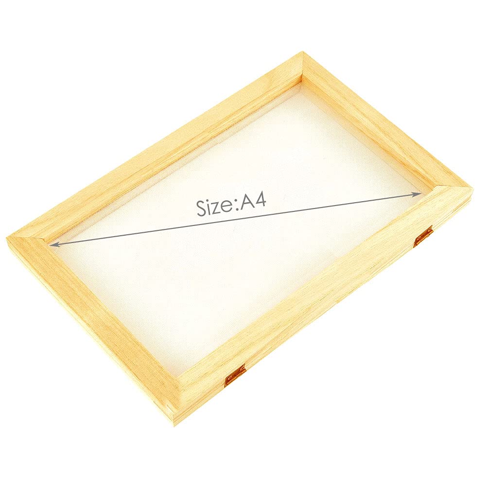Método antiguo de fabricación de papel de madera, manualidades, molde de papel, pantalla para manualidades, suministros de manualidades, 25 x 34 cm