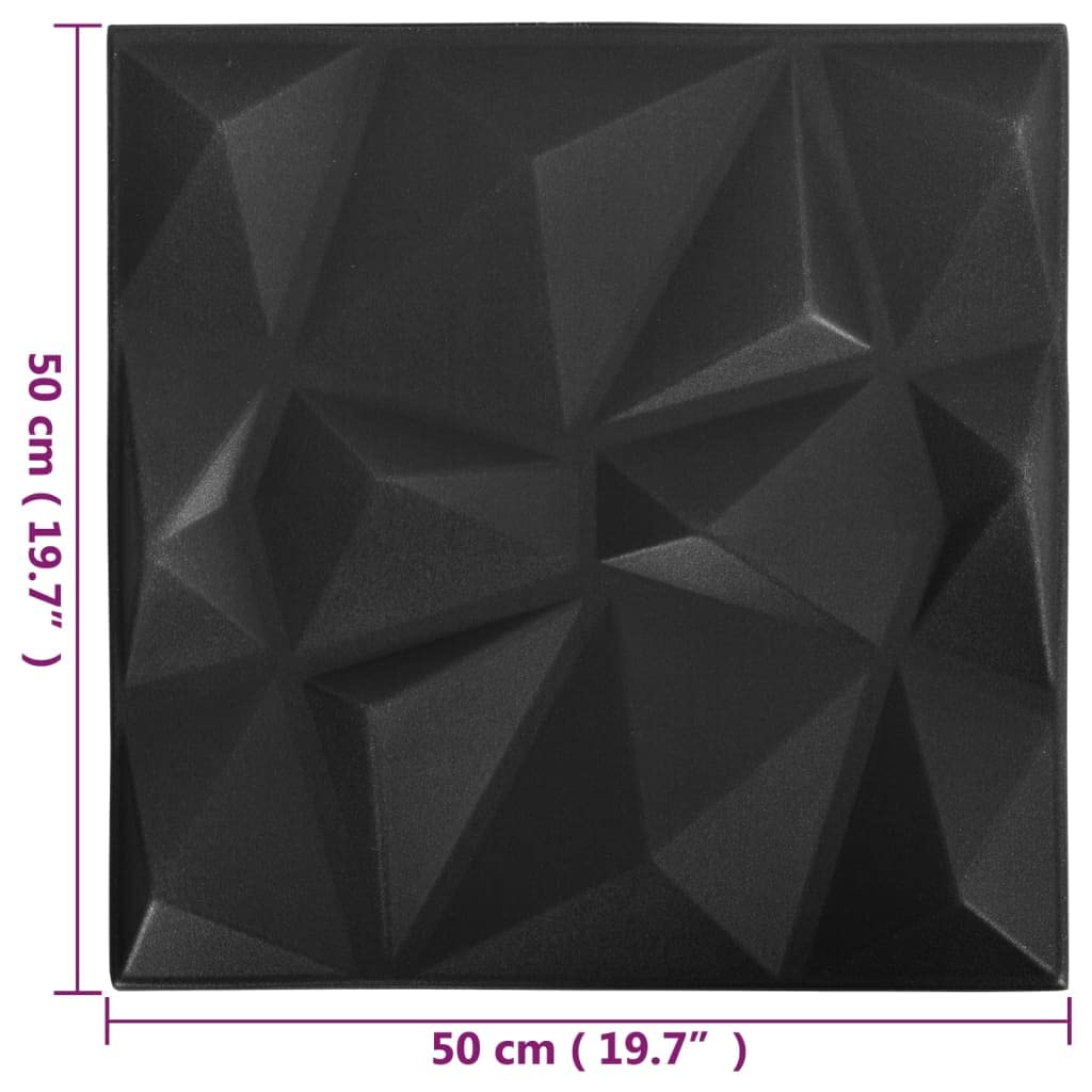 Home outdoor inne panele ścienne 3D, 48 szt. 50 x 50 cm, czarny diament 12 m