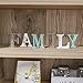 Wood Family Signs Wall Decor, Decorative Wooden Blocks Rustic Letters Cutout Farmhouse Home Decor, Multicolor, Bedroom Kitchen Living Room Table Centerpiece Words, Freestanding with Double Sided Tape