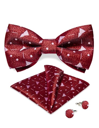 Ensemble nœud papillon de Noël en soie DiBanGu avec coffret cadeau élégant pour homme