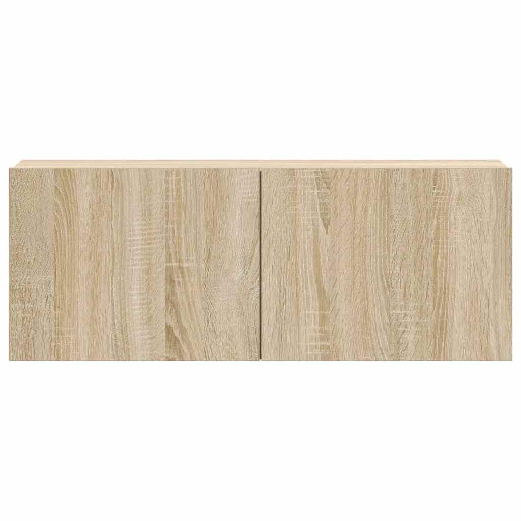 Set di 3 mobili per TV, montaggio a parete, rovere Sonoma, 80 x 30