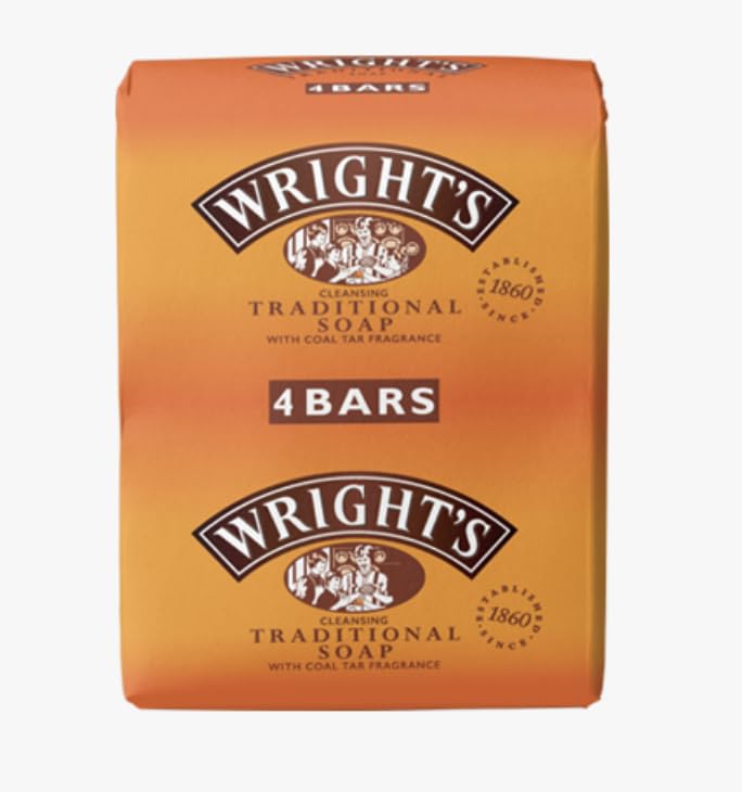 Wright's Coal Tar Traditional Soap -Pack of 4 and Wrights Cleansing Hand Wash - Image 3
