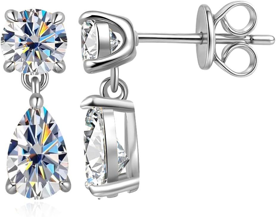 Super Flash 3ct Moissanite Stud gold Earrings for Women Laboratory Diamond S925 Silver Earrings Wedding Jewelry