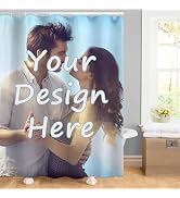 MecTo Custom Shower Curtain with Photo Personalized Shower Curtain Sets with 12 Hooks, Customized...