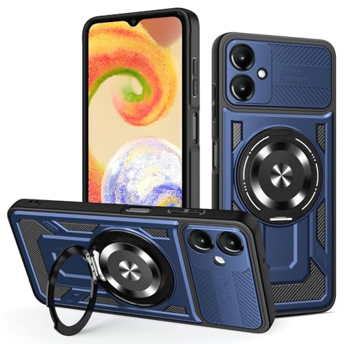Coque Samsung Galaxy F06 5G avec support magnétique rotatif 360 degrés antichoc bleu
