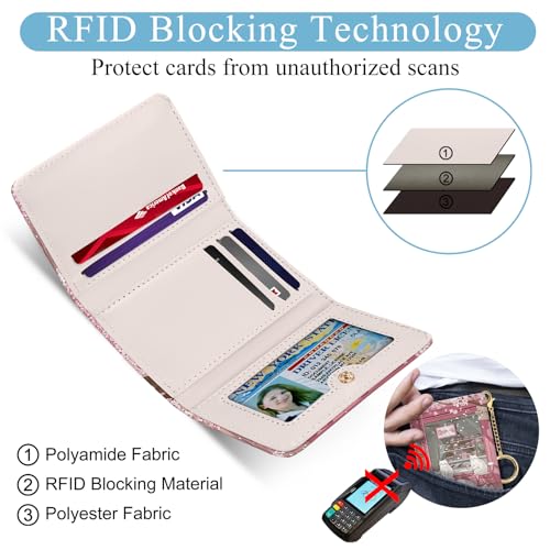 Cute Anime White Cats Small Wallets, Kawaii Japanese Rfid Womens Wallet, Slim Thin Trifold Woman Wallet, Travel PU Leather Card Holder Wallet, Mini Key Chain Cash Wallet, Girly Gifts3