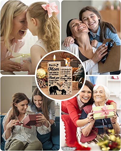 Gifts For Mom From Daughter Mother Daughter Candle Holder With Candle Mother's Day Birthday Christmas Valentines Day For Mom Meaningful Gifts Rustic Farmhouse Style Tealight Candle Holder #TOP3