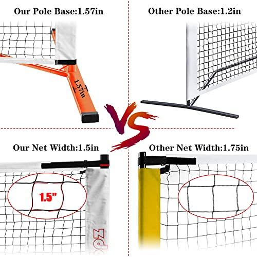 Image of Zdgao Portable Pickleball Net with Pickleballs and Carry Bag for Driveway