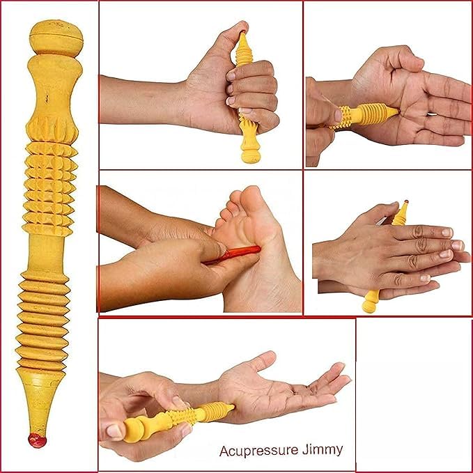 Image of Acupressure Massage Kit, Wooden Combo with Microfibre Balls for Back, Neck, Shoulder, Knee Pain Relief
