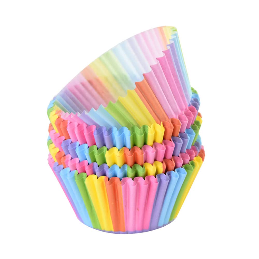 Ciasto 100 sztuk Muffin Cupcake Papierowe foremki do babeczek Foremki do pieczenia muffinw Pudeka na muffiny Foremki na kubki Tace na przyjcia Foremki do pieczenia ciasta/114 (Kolor: 7) (21)