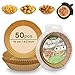 50 Pezzi Carta Forno per Friggitrice ad Aria, 16cm+4.5cm Teglie Per Friggitrice Ad Aria Rotonda 3~4,6L, Antiaderente, Carta Pergamena Non Sbiancata, Fogli Carta per friggitrice Aria, Forno e Microonde