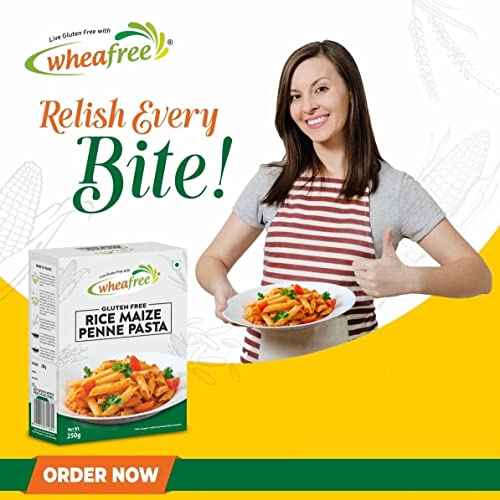 Image of Wheafree Gluten Free Rice Maize Penne Pasta - Pack of 2 (250g Each) | No Trans Fat | No Cholesterol | Easy to Cook