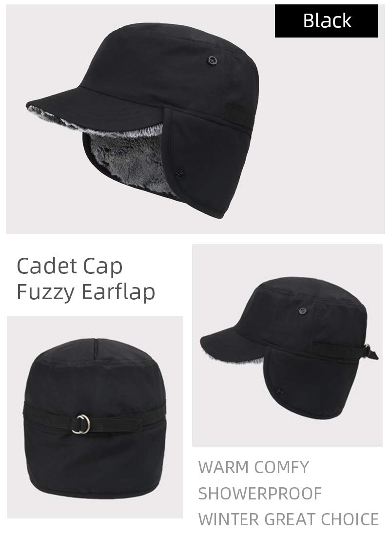 Gisdanchz Casquette Hiver avec Cache Oreille Pliable - Entièrement Doublé de Fausse Fourrure Chaud