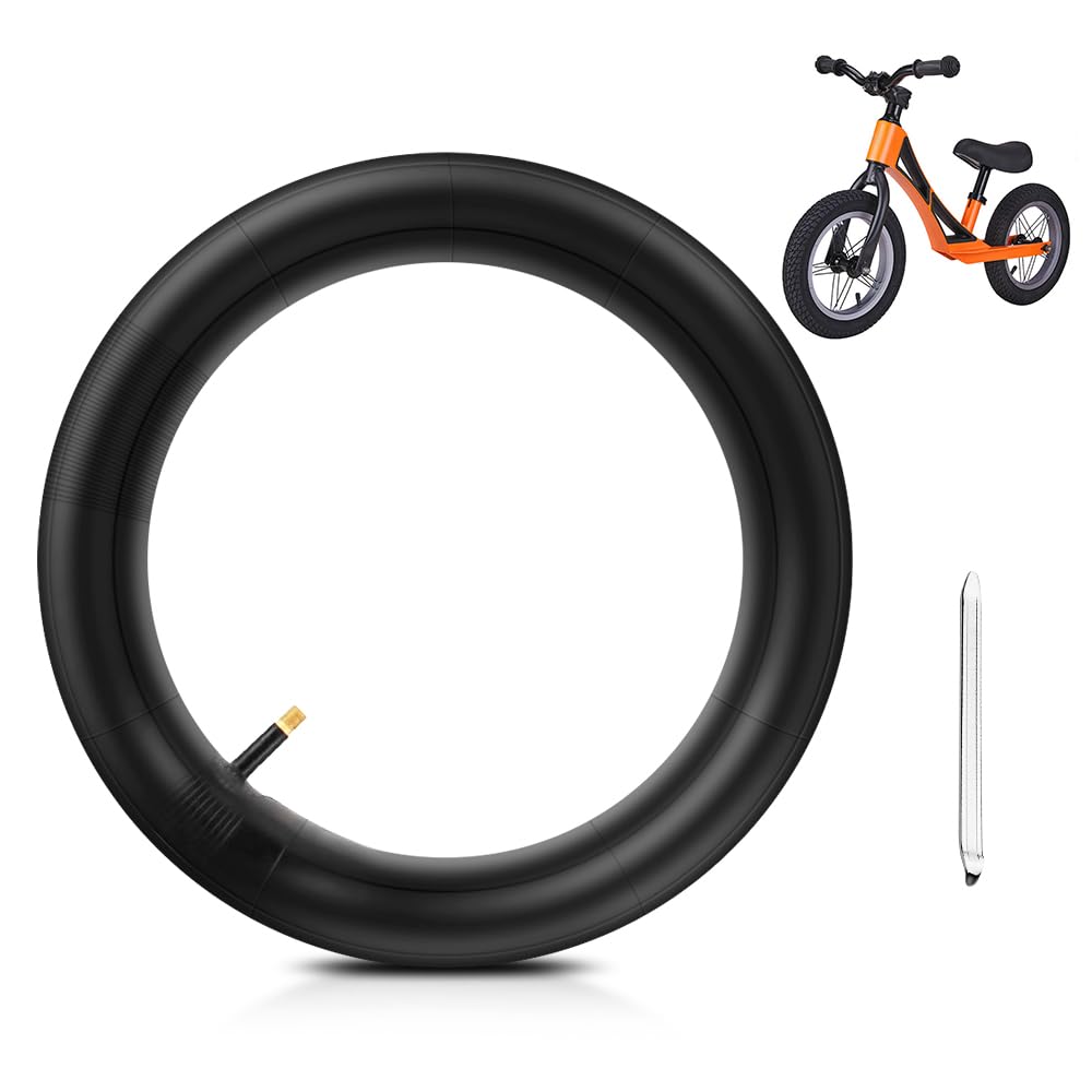 Riisoyu Scooter Inner Tube 16"x1.75/2.125, Highly Elastic Butyl Rubber Inner Tube Tire Replacements with Tyre Sticks for Tricycles, Balance Bikes, Bicycles, Black