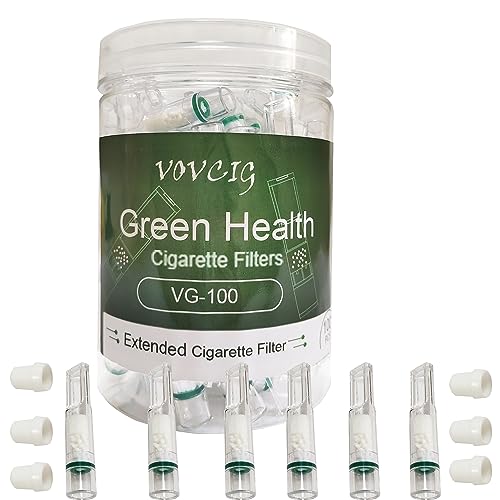VOVCIG Cigarette Filters that Remove Tar and Chemical Extended Filter with Triple Microporous Multiple Filtration Suitable for Regular and 5mm Cigarettes(100Pcs)