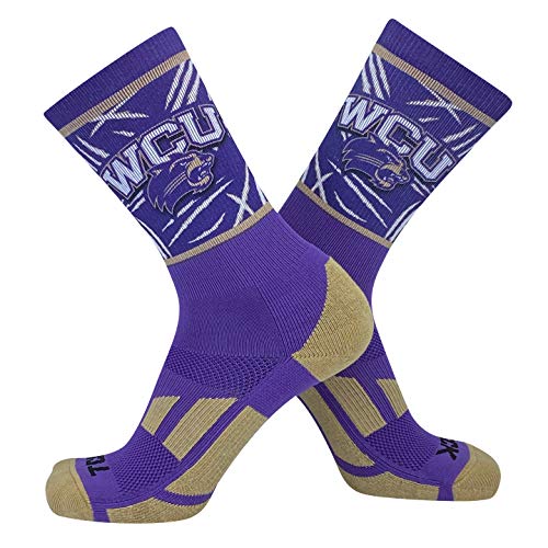 TCK Western Carolina Catamounts Claws NCAA Licensed Crew Socks (8-13)