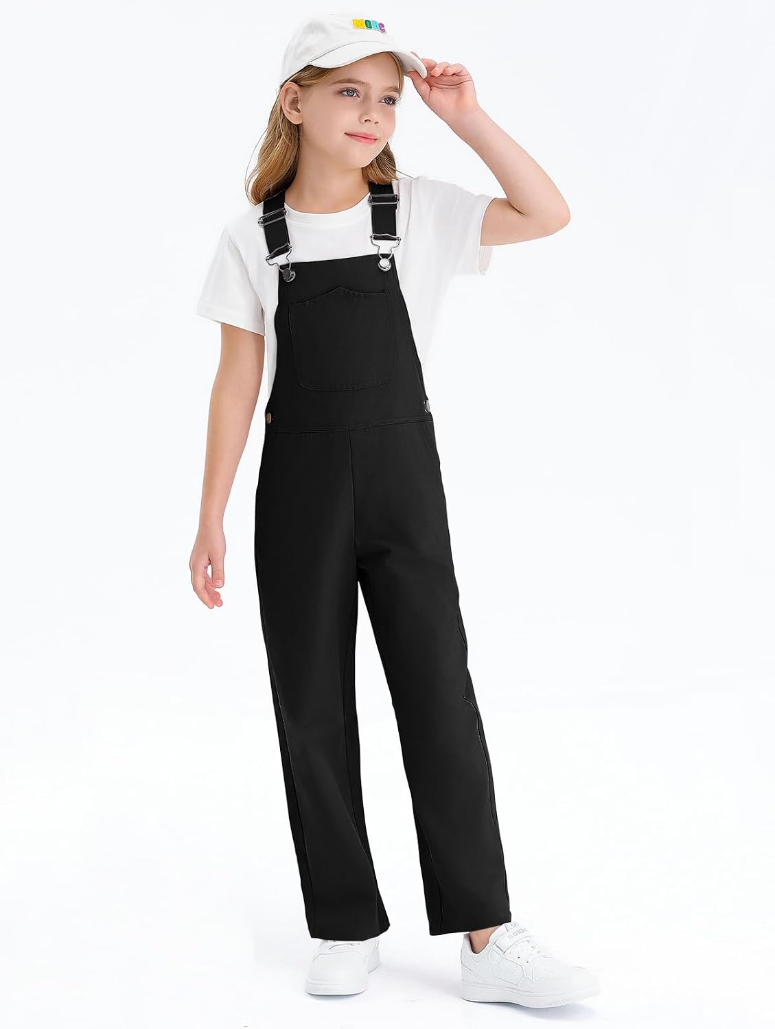 Haloumoning Girls Boys Overalls Adjustable Strap Loose Fit Jumpsuits Casual Bib Overalls 5-14 Years