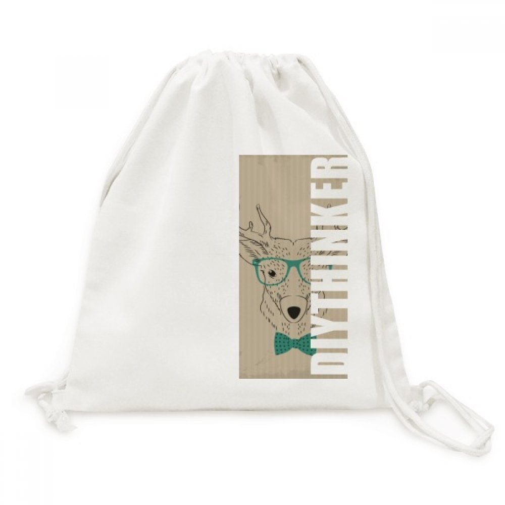 Drawstring Backpack Lunettes de Deer Stripe léger et résistant pour vos activités