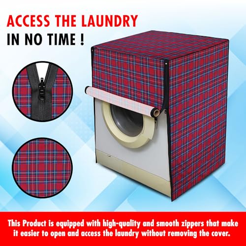 Image of Lithara Front Load Fully Automatic Washing Machine Cover for LG, Samsung, IFB, Whirlpool, Suitable for 7 kg & 7.5 KG - Waterproof, Dustproof Cover (Print-6)