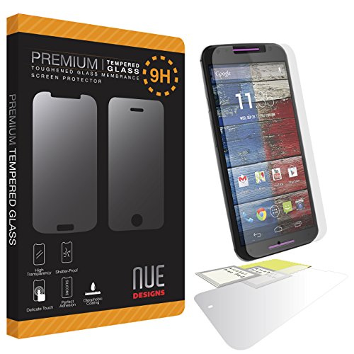 MOTO X SCREEN PROTECTOR, Nue Design Cases TM Motorola Moto X (1st Gen.) - 9h Hardness Premium Tempered Glass Screen Protector Real Explosion-Proof/Anti-Scratch/Anti-Shatter/Oleophobic Coating/Ultra Clear [1-Pack]