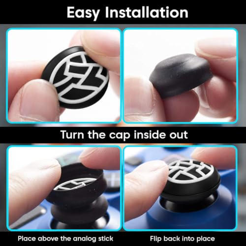 Image of Sounce 4PCS PS5 Controller Thumb Grip Caps, Silicone Non-Slip Rocker Cap Joystick Button Protective Thumb Grips Compatible for PS5 PS4 Xbox Series X Switch Pro Controller Accessories, Reduces Fatigue