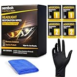 Semboh Ceramic Car Headlight Restoration Kit, No Sanding, Removes Yellowing and Cloudiness, Restores Clarity to Like New Look, No Power Tools Needed, Wipe Rinse Coat for Car Truck SUV