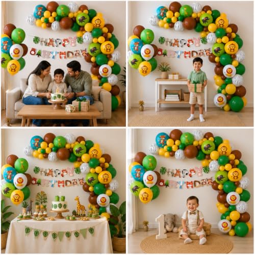 Image of Jungle Safari Birthday Party Decoration Kit, Pack of 46 pcs