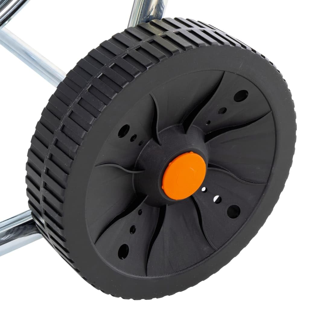 vidaXL Schlauchwagen, Schlauchtrommel mit Griff Rädern, Übersichtlich Schlauchaufroller für 80 m 3/4" Schlauch, Gartenschlauchwagen, Stahl