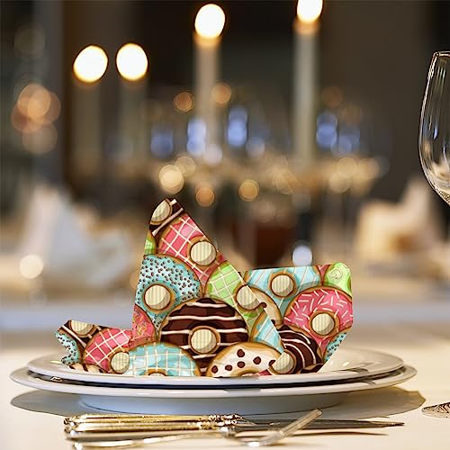 Servilletas de tela con diseño donuts set x4 20x20 pulg miniatura 3
