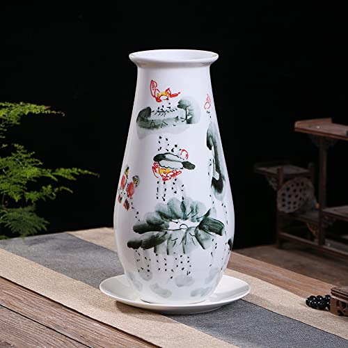 Vase de végétation fleurie en porcelaine chinoise avec plateau pour maison