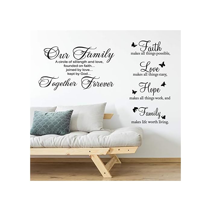 Buy 2 Sheets Vinyl Wall Quotes Stickers Faith Hope Love Family