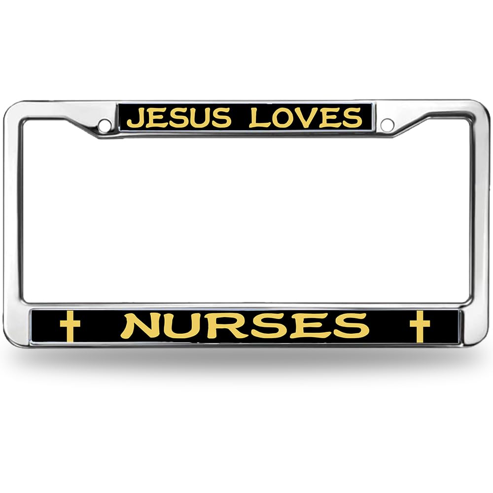 Jesus Loves Nurses License Plate Frame for Nurses Nurse Power Faith Personalized License Plate Frame Christian Nurse Power