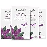 Dragonfly Classic Earl Grey Tea | Pack of 4 x 20 Organic Tea Bags (80 Teabags) | Earl Grey Tea Bags | Black Tea Bags | Compostable Tea Bags