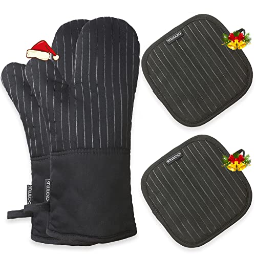 Lot De 4 Gants Et Maniques De Cuisine Résistants à La Chaleur - OUTDOUSE - Protection Four, Grill, Poêle