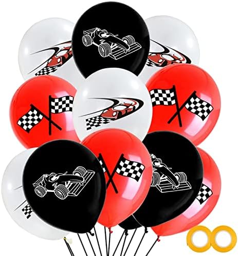 45 PCS Race Cars Balloons Birthday Party Supplies, Checkered Flags Curve Racing Party Latex Balloons for Kids Birthday Baby Shower Race Cars Theme Party Decorations
