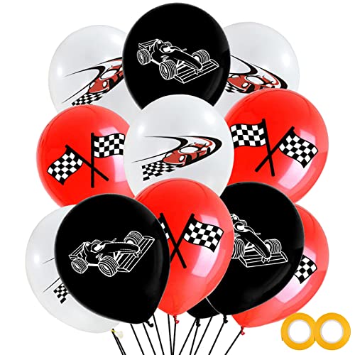 45 Pcs Race Cars Balloons Birthday Party Supplies, Checkered Flags Curve Racing Party Latex Balloons For Kids Birthday Baby Shower Race Cars Theme Party Decorations #TOP3
