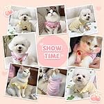 2 Pack Striped Small Dog T Shirt Cute Cherry Girl Dog Clothes for Small Dogs Cats Breatha ble Soft Cotton Pet Puppy Sleeveless Vest Spring Summer Doggy Outfits（Pink+Yellow,Large） - Image 2