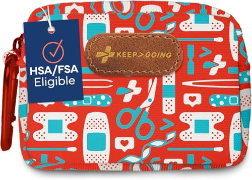 Image of KEEP>GOING KeepGoing Small Travel First Aid Kit Kids – 60 Pc. Mini First Aid Kit for Purse, Diaper Bag, & Backpack with Latex-Free Bandages – 4 Oz., & 4.5 x 3.5 x 2 in, TSA-Approved